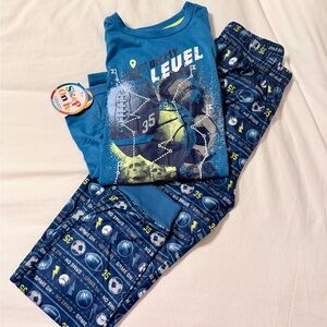 NWT Blue Sports Pajama Set - Boys L (12-14)